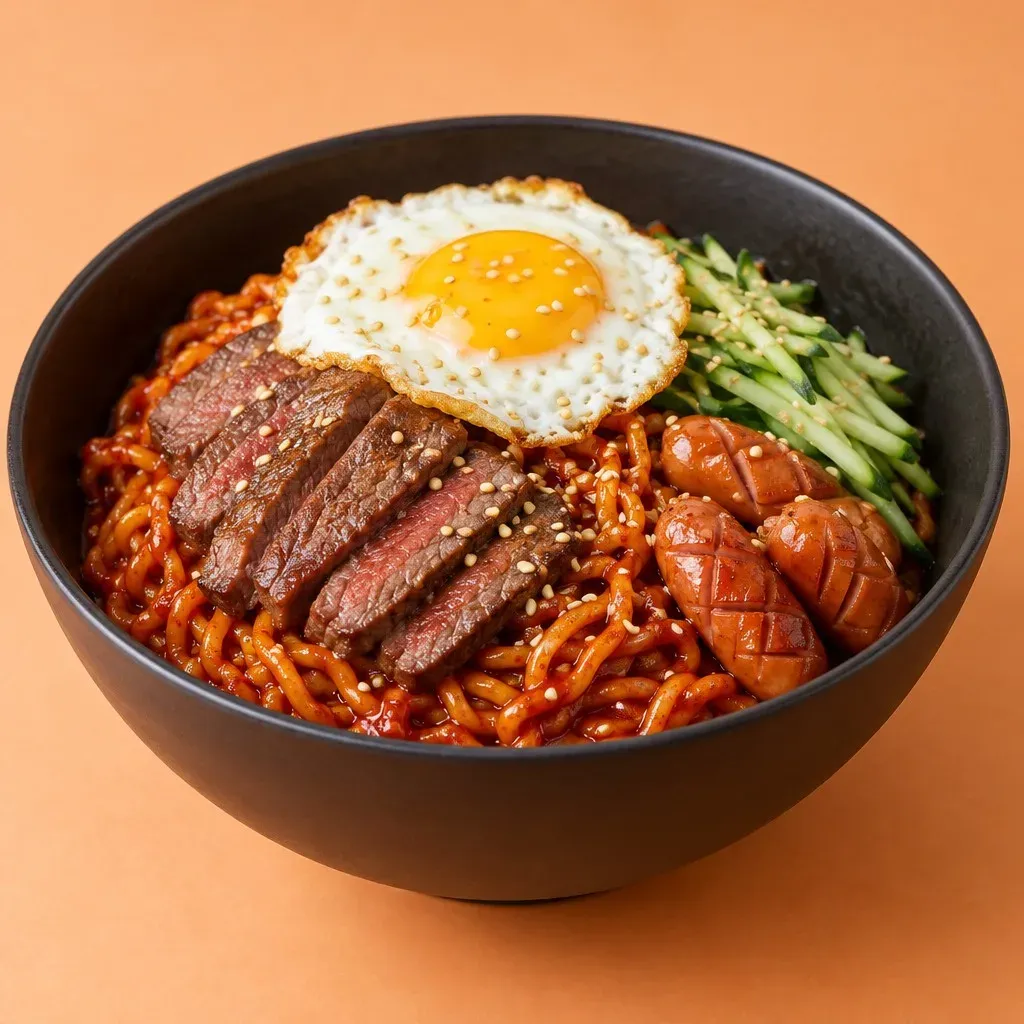 Mì Sốt Bò Mỹ Trứng Xúc Xích